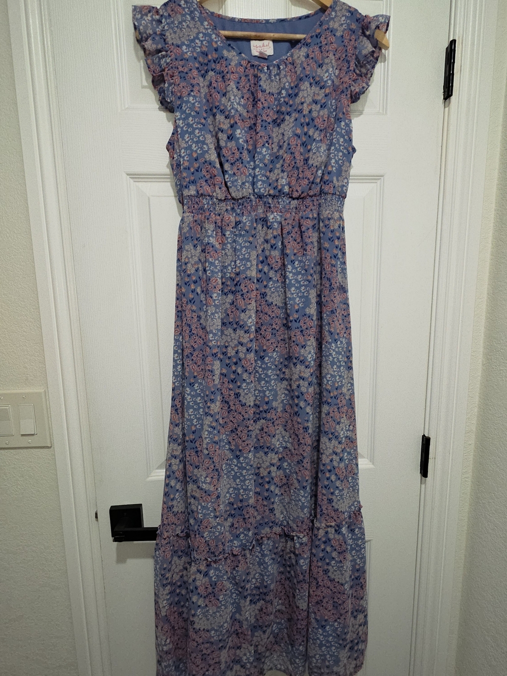 Isabel Maternity by Ingrid & Isabel Blue and Pink Floral Maxi Dress